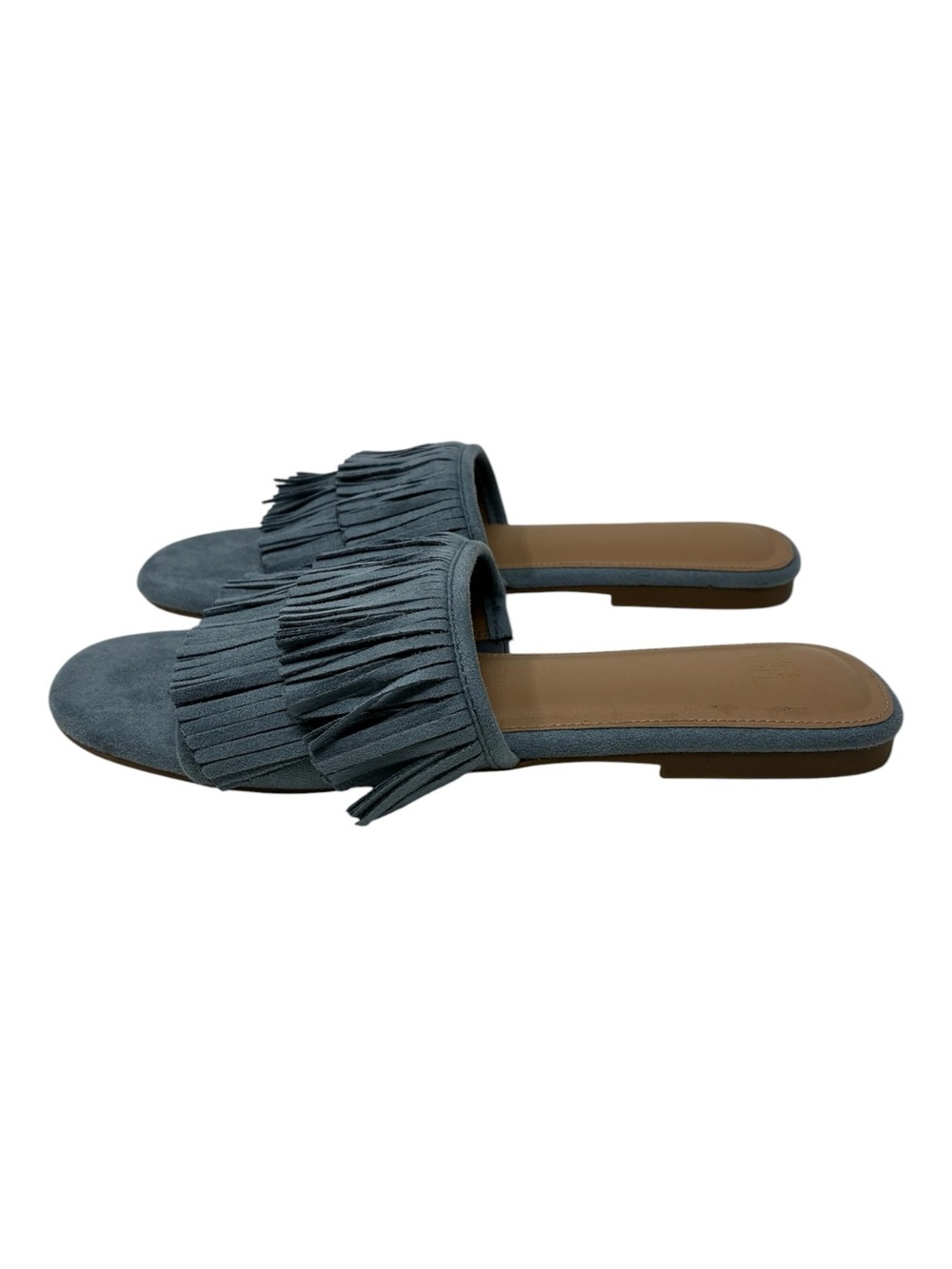 Time and Tru Blue Fringe Slide Sandals Size 7 - Picture 4 of 12